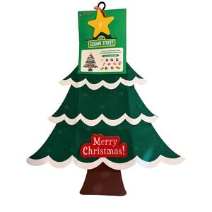 NEW 42" Sesame Street Felt Hanging Christmas Tree With 18 Detachable Ornaments